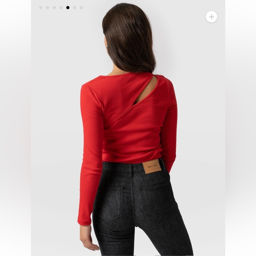 Saint + Sofia Reveal Ribbed Long Sleeve Knit Shirt size 8 US.  Snug fit. - Picture 7 of 7